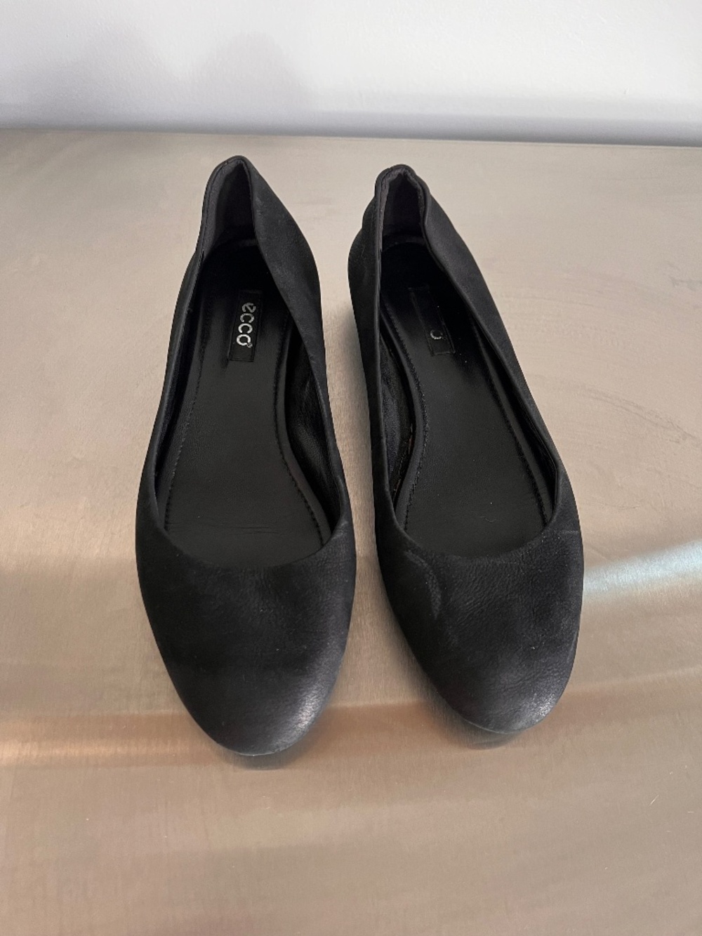 ECCO Black Ballerina Flats - Size 10